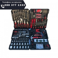 НЕМСКИ Куфар с Инструменти 399 части KRAFT тресчотка ключове отвертки + ЛЕД ФЕНЕР