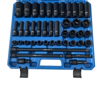 НЕМСКИ Професионален комплект ударни вложки и удължения 43части – 1/2“ (Cr-Mo) , HAWEK , HW-2053 + ЛЕД ФЕНЕР