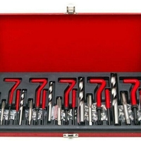 НЕМСКИ Комплект за Възстановяване на Резби 131 части Метчици М5 М6 М8 М10 М12 MAR-POL + ЛЕД ФЕНЕР