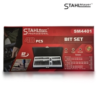 НЕМСКИ Комплект Битове Накрайници STAHLMAYER SM4401 Hex XZN и Torx 1/2″, 3/8″ 40 броя + ЛЕД ФЕНЕР
