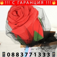 НЕМСКА Гигантска декоративна роза, Червена + ЛЕД ФЕНЕР