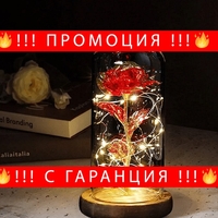 НЕМСКА Светеща роза в стъкленица + ЛЕД ФЕНЕР.