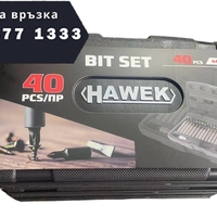 НЕМСКИ Комплект Полски Битове Накрайници Торкс 4401 new Hex XZN и Torx 1/2″ 3/8″ 40 броя HAWEK + ЛЕД ФЕНЕР
