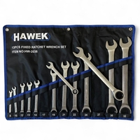 НЕМСКИ ЗВЕЗДОГАЕЧНИ ТРЕСЧОТНИ КЛЮЧОВЕ 8 – 32 ММ 13 ЧАСТИ HAWEK + ЛЕД ФЕНЕР