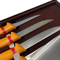 НЕМСКИ Комплект Професионални Месарски Ножове и Сатър 5 броя STAHLMAYER Exclusive + Подарък + ЛЕД ФЕНЕР