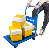 НЕМСКА Ръчна Количка за товар с Платформа до 150кг FORSAGE + ЛЕД ФЕНЕР