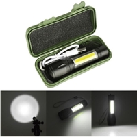 НЕМСКИ LED Джобен фенер с 3 режима , презареждаем, с USB кабел + ЛЕД ФЕНЕР