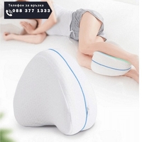 НЕМСКА LEG PILLOW Мемори възглавница за крака с анатомична извивка Sleepy, Бяла + ЛЕД ФЕНЕР