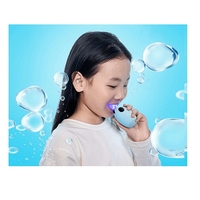 НЕМСКА Електрическа звукова четка за зъби за деца, Оборудвана с U-образна почистваща глава, 3 режима на работа, Синя + ЛЕД ФЕНЕР