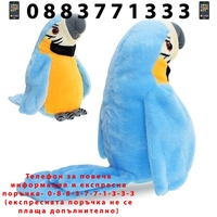 НЕМСКИ Пеещ Повтарящ Папагал Арчи + ЛЕД ФЕНЕР