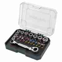 НЕМСКИ Комплект Гедоре Шестостен 57 части 1/4 4-14мм ROCKFORCE + ЛЕД ФЕНЕР