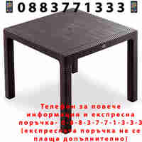 НЕМСКА Маса Имитация На Ратан 90х90см 5 Цвята UV Защита + ЛЕД ФЕНЕР