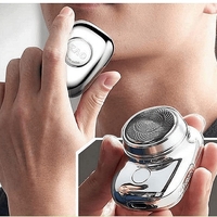 НЕМСКА Мини електрическа самобръсначка за мъже, Водоустойчива , Джобен размер, USB зареждане + ЛЕД ФЕНЕР