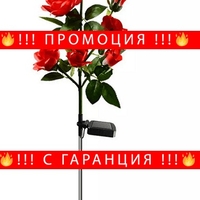 НЕМСКА LED слънчева лампа под формата на червена роза, За градина, Двор, Водоустойчивост + ЛЕД ФЕНЕР