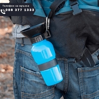 НЕМСКА Туристическа кучешка бутилка за вода, 0,5 литра, Синя + ЛЕД ФЕНЕР