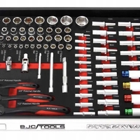 НЕМСКИ Професионален Шкаф с инструменти за сервиз BJC 7 пълни чекмеджета + ЛЕД ФЕНЕР