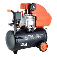 НЕМСКИ Компресор за Въздух 25 литра STAHL MAYER бутален + ЛЕД ФЕНЕР