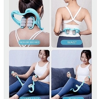 НЕМСКИ Ролков масажор за врат, 6 ролкови топки за масаж, които могат да се въртят на 360° + ЛЕД ФЕНЕР