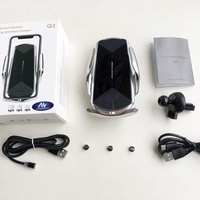 НЕМСКА Безжично зарядно за кола QI Wireless Q2 Fast Charge 15W + ЛЕД ФЕНЕР