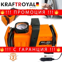 НЕМСКИ Компресор за Въздух Гуми KraftRoyal 7 Bar 220V и 12V Мощен Компресор за Налягане + ЛЕД ФЕНЕР