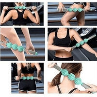 НЕМСКИ Ръчен масажор с 3 релефни ролки и неплъзгаща повърхност, Универсална употреба + ЛЕД ФЕНЕР