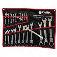 НЕМСКИ ЗВЕЗДОГАЕЧНИ ТРЕСЧОТНИ КЛЮЧОВЕ С ЧУПЕЩО РАМО 6-32 ММ 22 ЧАСТИ HAWEK + ЛЕД ФЕНЕР