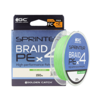 Golden Catch Braided Line Sprinter PE X4 150m Lime Green #2.5