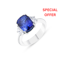 6.32 к Пръстен със сапфир и диаманти