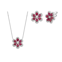 1.55 ct Set with rubies and diamonds