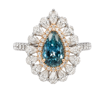 2.43 ct Blue fancy diamond necklace and ring in one