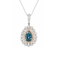 2.43 ct Blue fancy diamond necklace and ring in one
