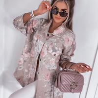 Дънково яке с флорален принт MAXI