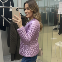 Пролетно яке с перли в металик лилаво