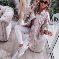 Дънково яке с флорален принт MAXI