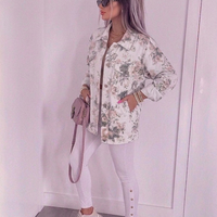 Дънково яке с флорален принт MAXI