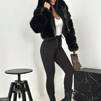 Дамско късо палто с качулка