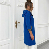 Дамски удължен суичър в синьо