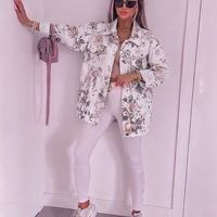 Дънково яке с флорален принт MAXI