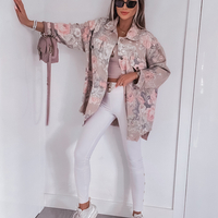 Дънково яке с флорален принт MAXI