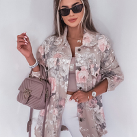 Дънково яке с флорален принт MAXI