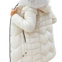 Дамско пухено яке Ecru