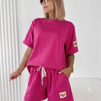 Дамски комлект от вискоза в цвят циклама