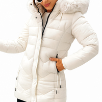 Дамско пухено яке Ecru