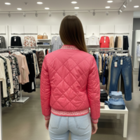 Дамско преходно бомбър яке в розово