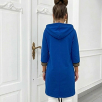 Дамски удължен суичър в синьо