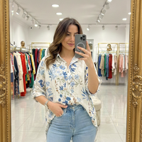 Дамска туника - риза с флорален принт, изработена от вискоза