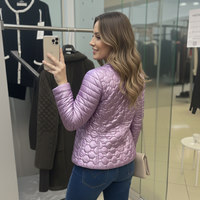 Пролетно яке с перли в металик лилаво