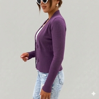 Дамска пролетна жилетка в лилав цвят – универсален размер S/M/L