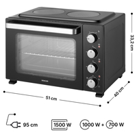 Мини печка с керамичен плот Sencor SEO 3580BK