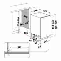 Съдомиялна машина за вграждане Whirlpool WSIC 3M27